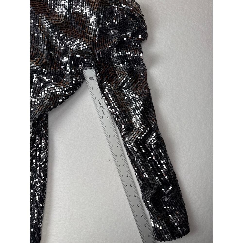 Revolve X Michael Costello Leanne sequin mini dress size S silver black - Picture 9 of 11